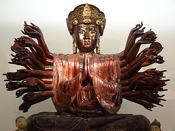Eine Buddha Skulptur