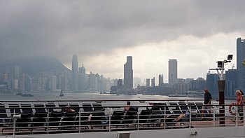 Wolkenverhangenes Hongkong
