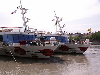 Zwei Schiffe der A-Rosa Flotte